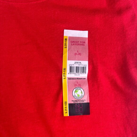 No Boundaries Scoop Tshirt Womens Red Size Large Casual New - Picture 7 of 10